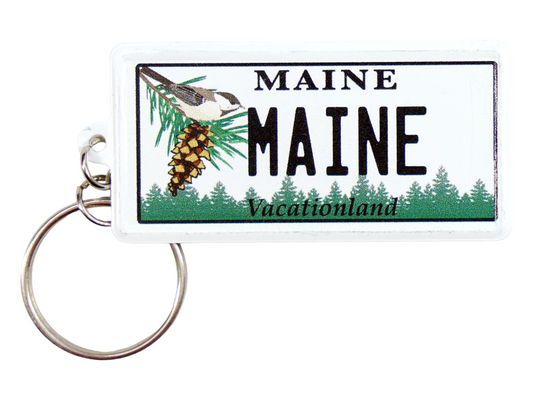 Maine License Plate Aluminum Ultra-Slim Rectangular Souvenir Keychain 2.5" X 1.25"x 0.06"