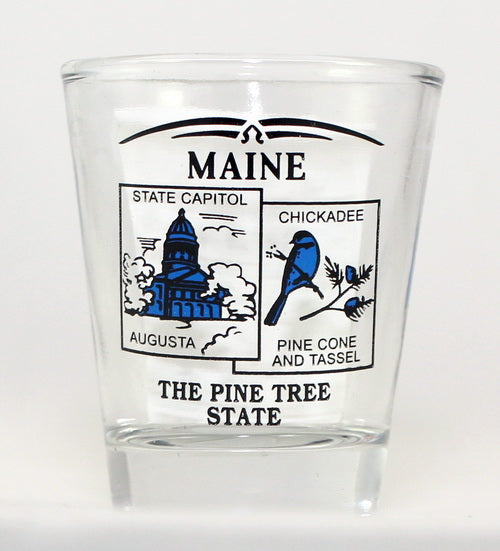 Maine State Scenery Blue New Shot Glass