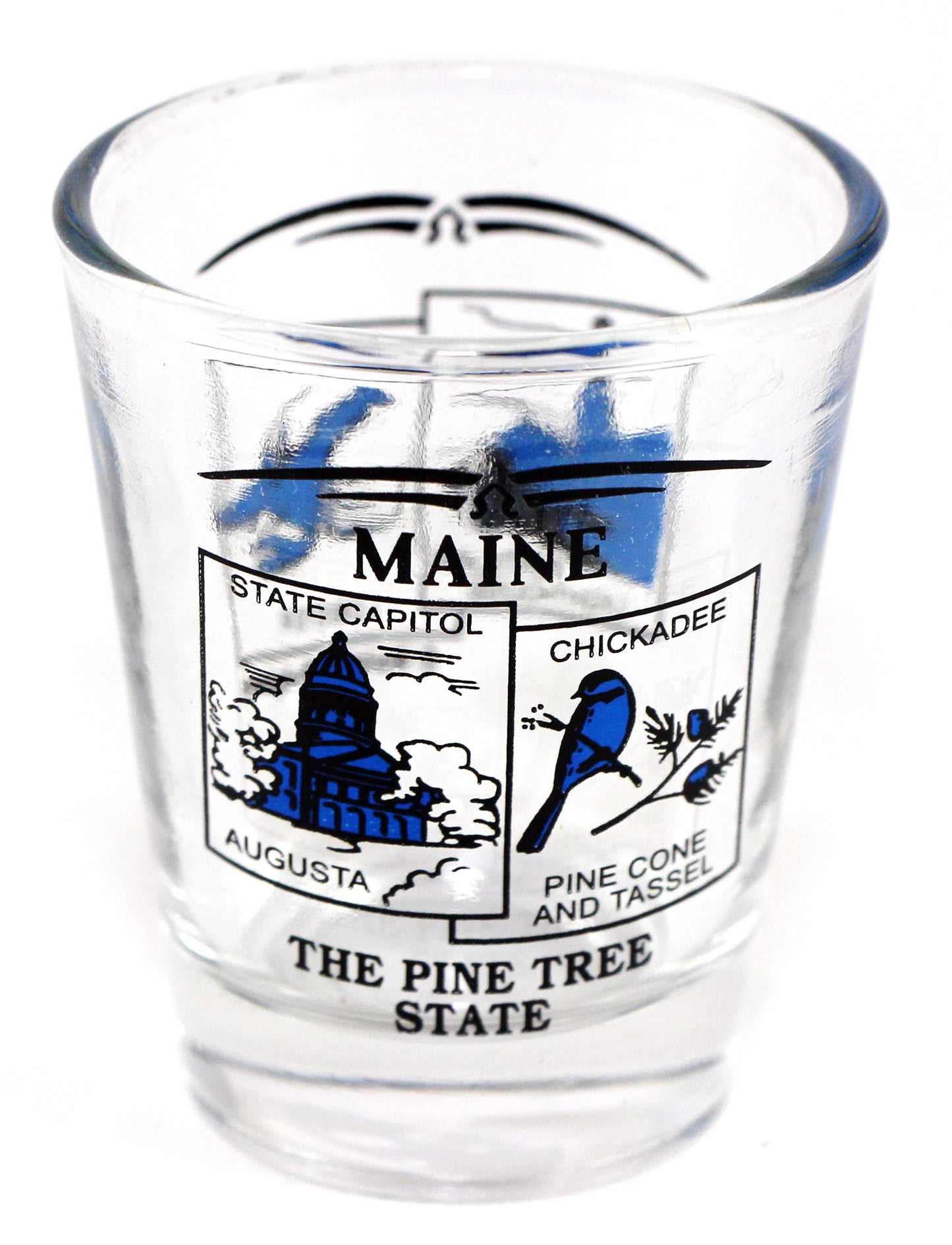 Maine State Scenery Blue New Shot Glass