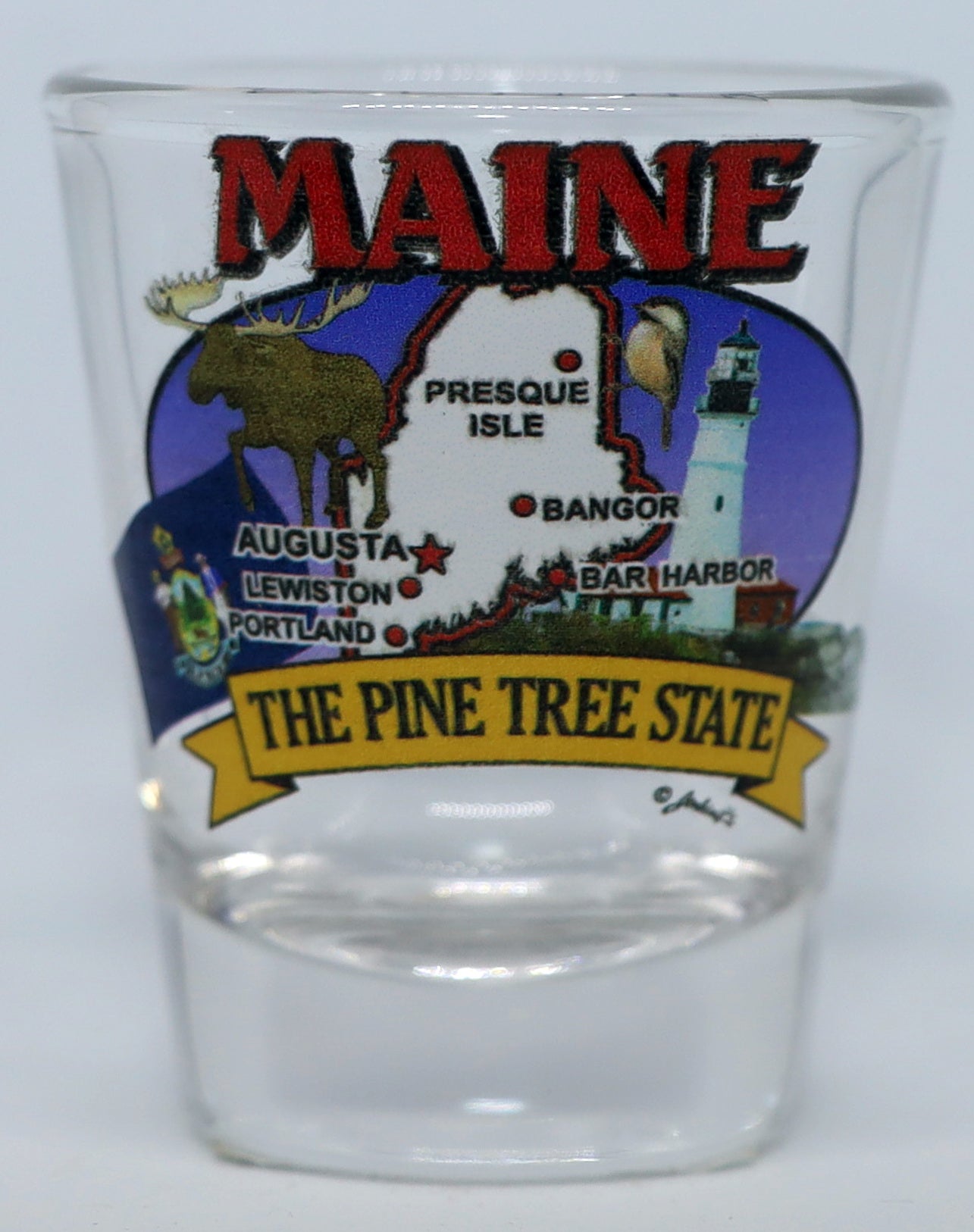 Maine State Elements Map Shot Glass