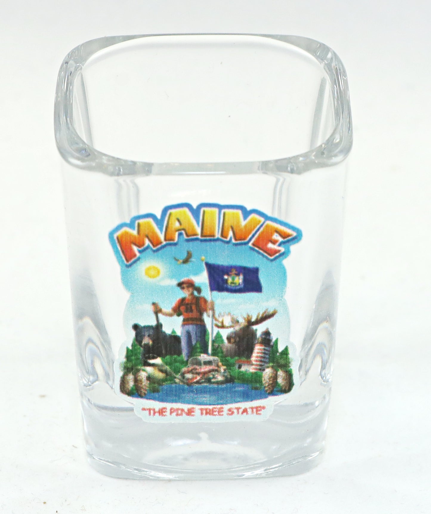 Maine State Montage Square Shot Glass