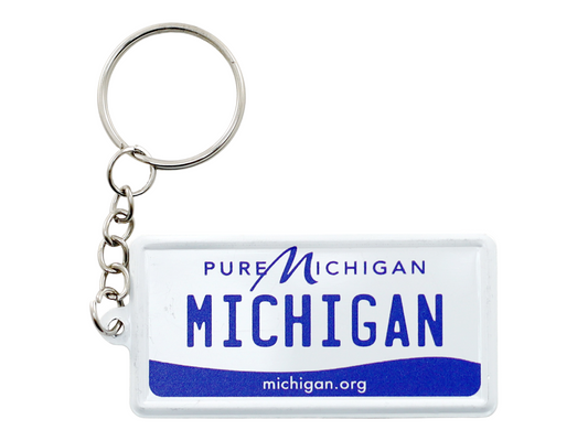 Michigan License Plate Aluminum Ultra-Slim Rectangular Souvenir Keychain 2.5" X 1.25"x 0.06"