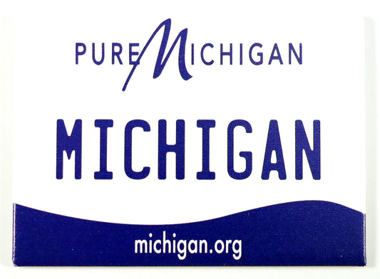 Michigan License Plate Fridge Collector's Souvenir Magnet 2.5" X 3.5"