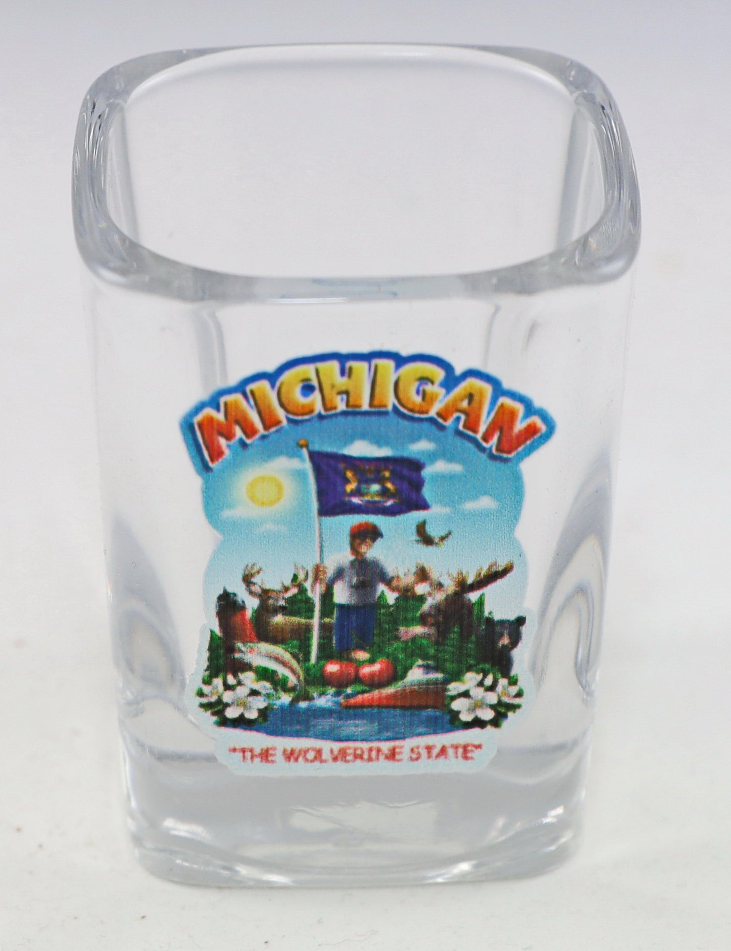 Michigan State Montage Square Shot Glass