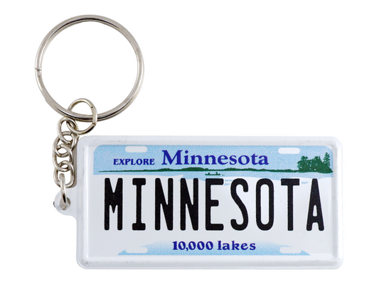 Minnesota License Plate Aluminum Ultra-Slim Rectangular Souvenir Keychain 2.5" X 1.25"x 0.06"
