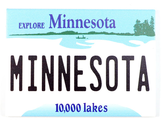 Minnesota License Plate Fridge Collector's Souvenir Magnet 2.5" X 3.5"