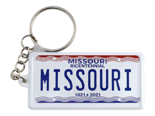 Missouri License Plate Aluminum Ultra-Slim Rectangular Souvenir Keychain 2.5" X 1.25"x 0.06"