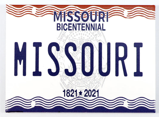 Missouri License Plate Fridge Collector's Souvenir Magnet 2.5" X 3.5"