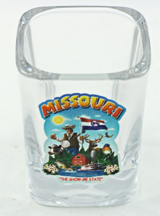 Missouri State Montage Square Shot Glass