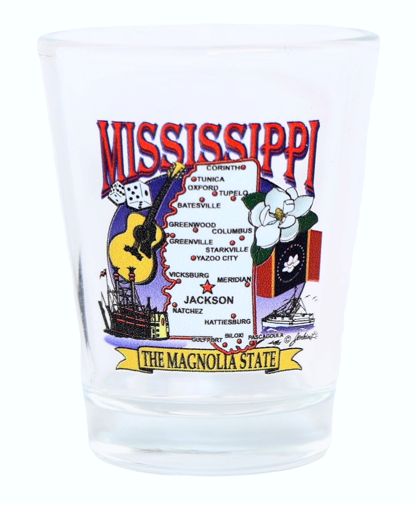 Mississippi State Elements Map New Design Shot Glass