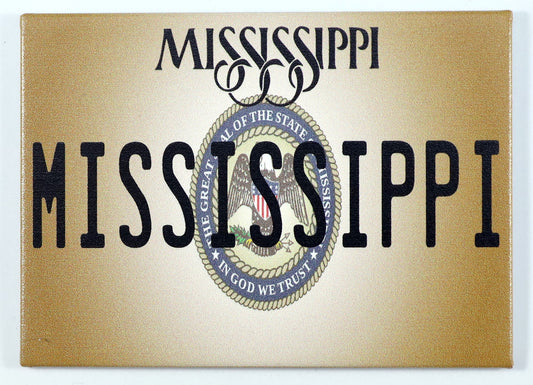 Mississippi License Plate Fridge Collector's Souvenir Magnet 2.5" X 3.5"