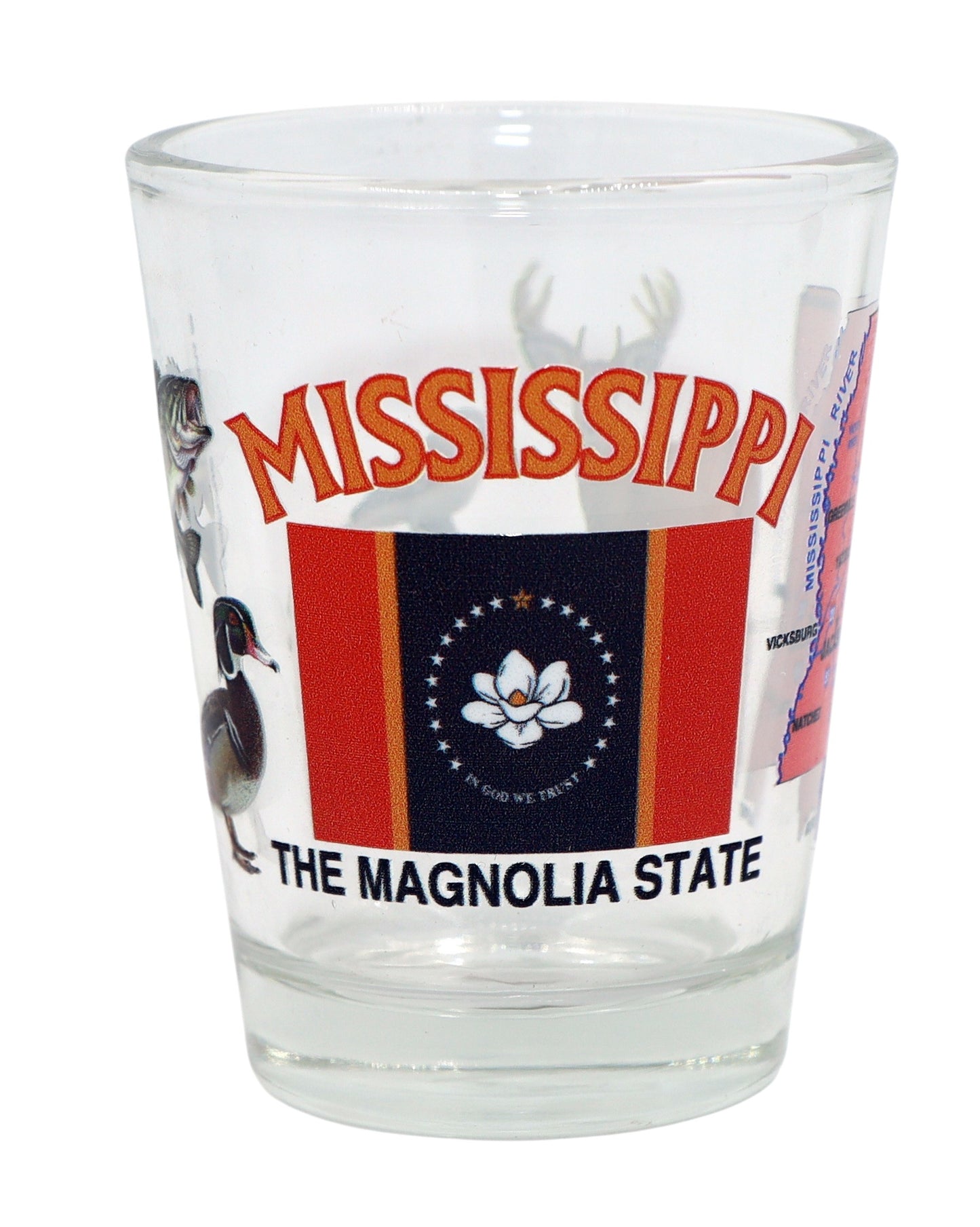 Mississippi All-American Collection Magnolia Flag Shot Glass