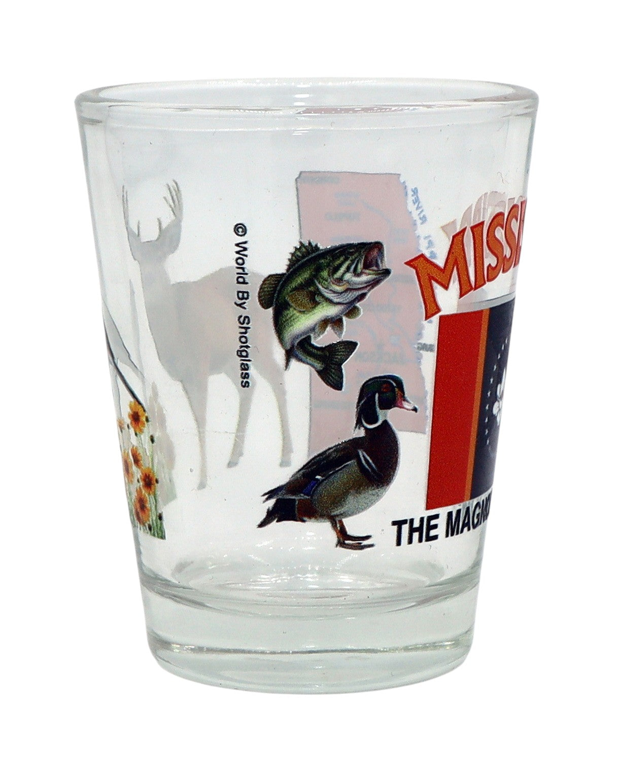 Mississippi All-American Collection Magnolia Flag Shot Glass