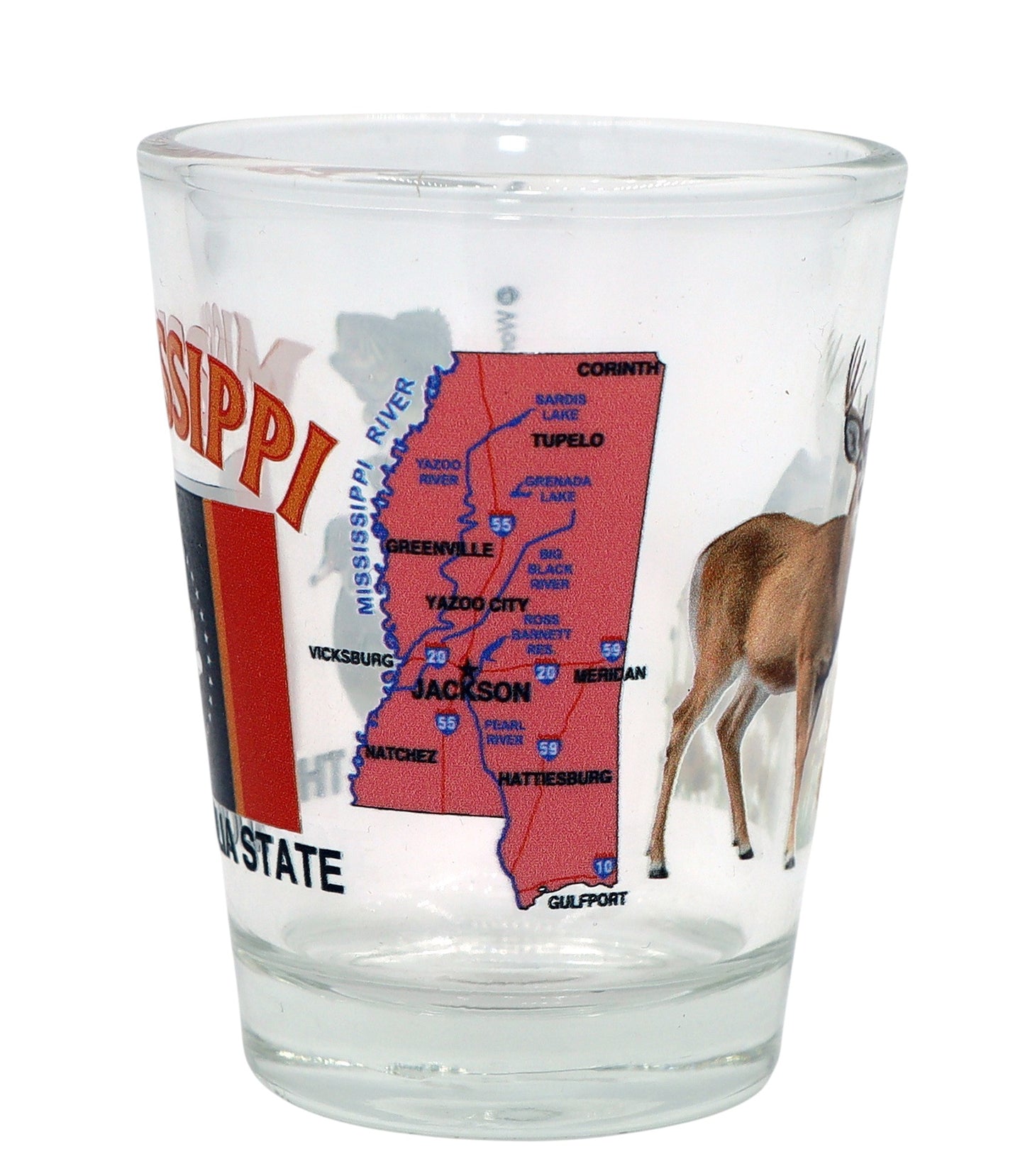 Mississippi All-American Collection Magnolia Flag Shot Glass