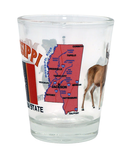 Mississippi All-American Collection Magnolia Flag Shot Glass