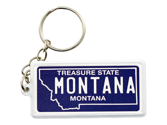 Montana License Plate Aluminum Ultra-Slim Rectangular Souvenir Keychain 2.5" X 1.25"x 0.06"