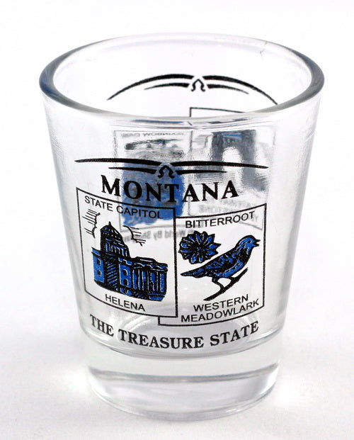 Montana State Scenery Blue New Shot Glass