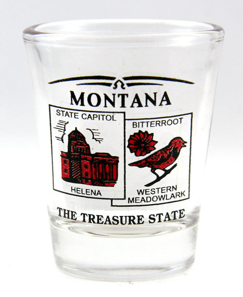 Montana State Scenery Red New Shot Glass