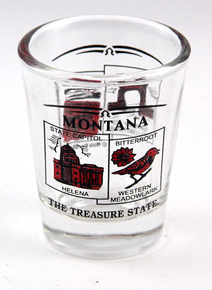 Montana State Scenery Red New Shot Glass