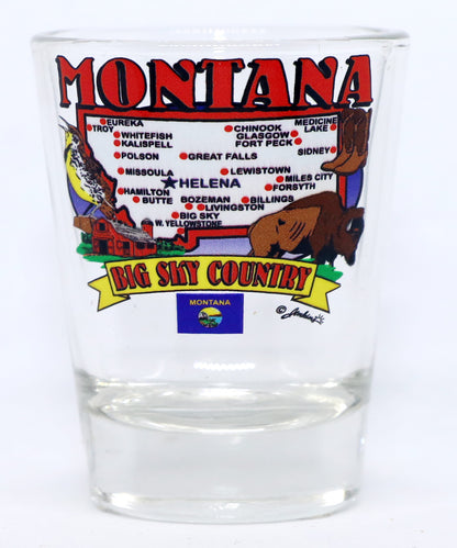 Montana United States USA Souvenir Boxed Shot Glass Set (Set of 6)
