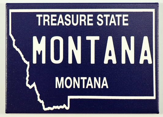 Montana License Plate Fridge Collector's Souvenir Magnet 2.5" X 3.5"