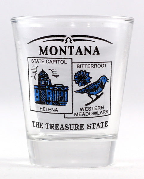 Montana State Scenery Blue New Shot Glass