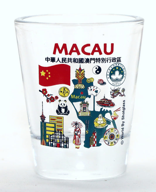Macau China Landmarks and Icons Collage Shot Glass