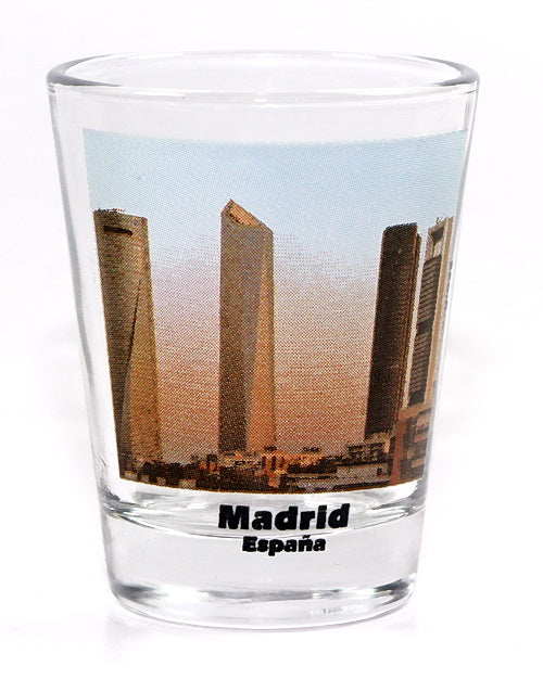 Madrid Spain City Skyscrapers Color Photo Shot Glass