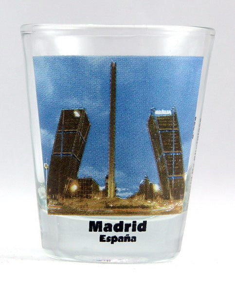 Madrid Spain Gate Of Europe Leaning Towers Color Photo Shot Glass