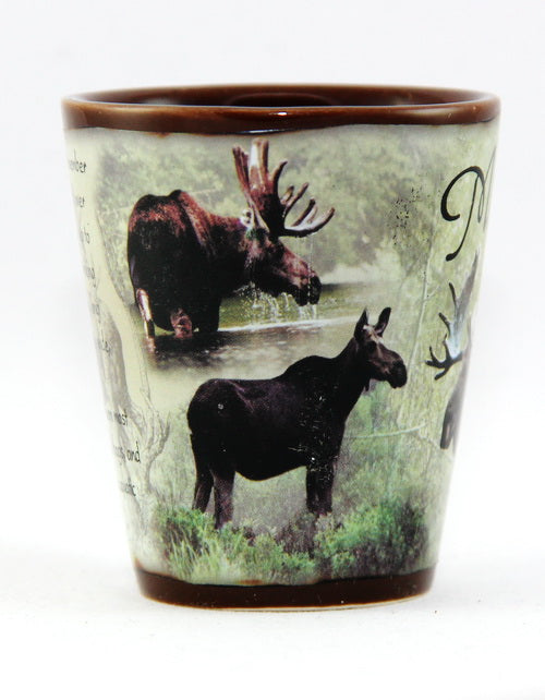 Maine Full Wrap Moose Shot Glass