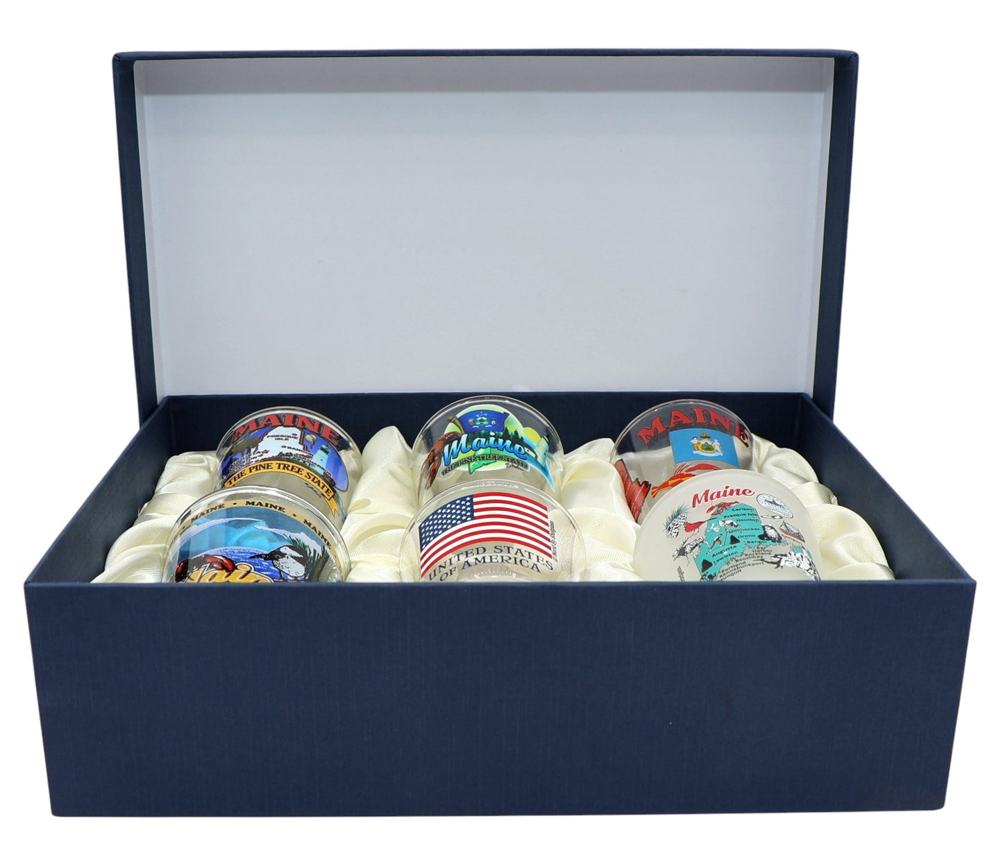 Maine United States USA Souvenir Boxed Shot Glass Set (Set of 6)