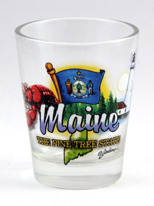 Maine Pine Tree State Elements Shot Glass