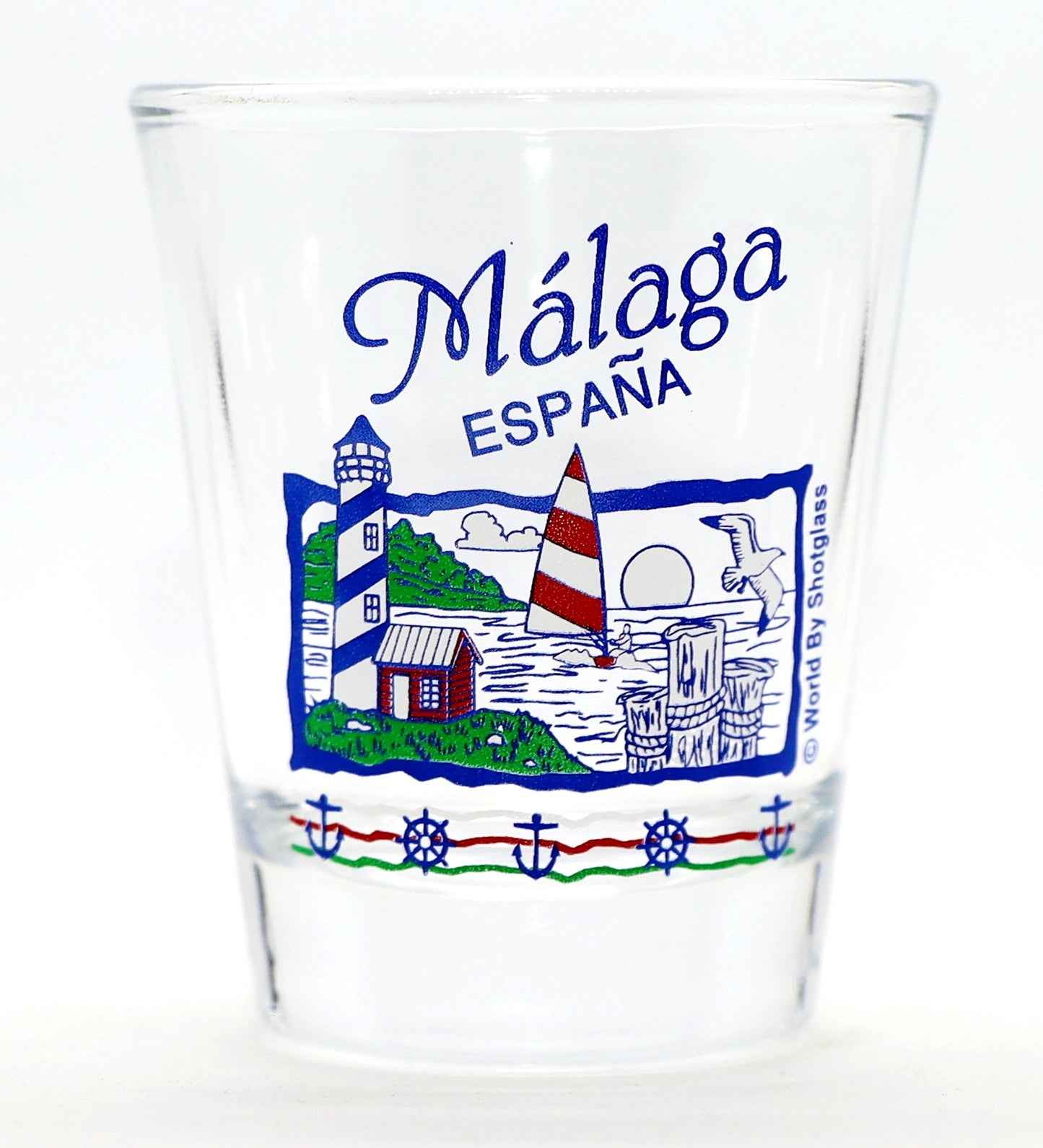 Malaga Spain Nautical Scene Shot Glass