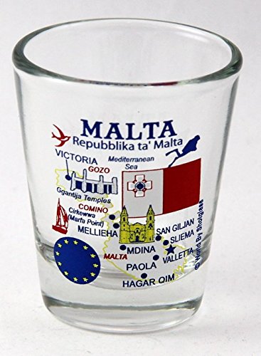 Malta Souvenir Boxed Shot Glass Set (Set of 2)