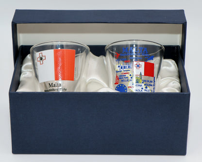 Malta Souvenir Boxed Shot Glass Set (Set of 2)