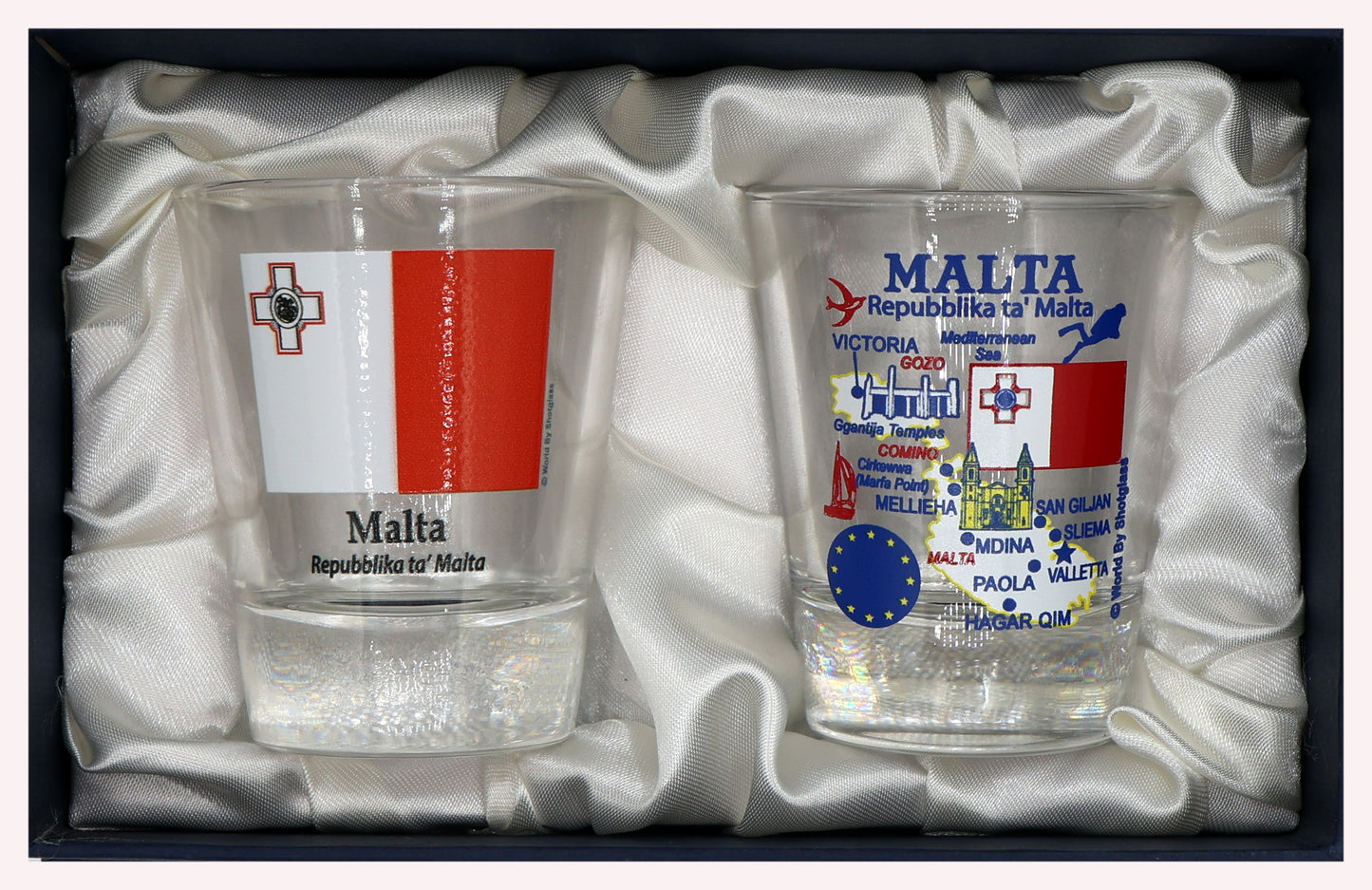 Malta Souvenir Boxed Shot Glass Set (Set of 2)