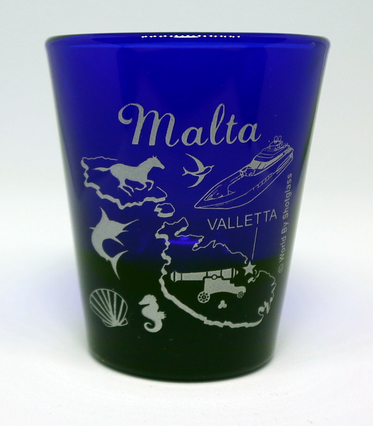 Malta Valletta Cobalt Blue Frosted Shot Glass