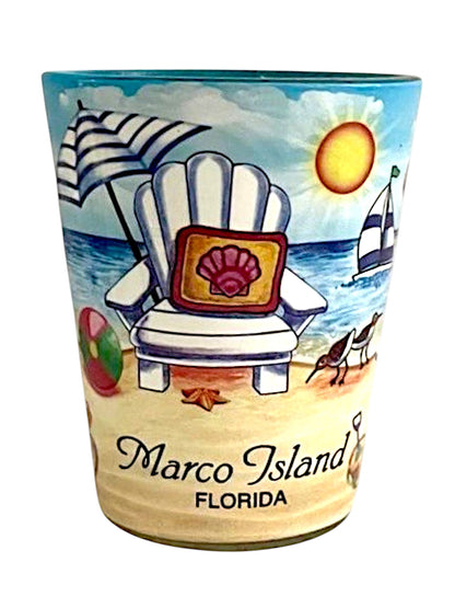 Marco Island Florida Beach Chair In and Out Shot Glass