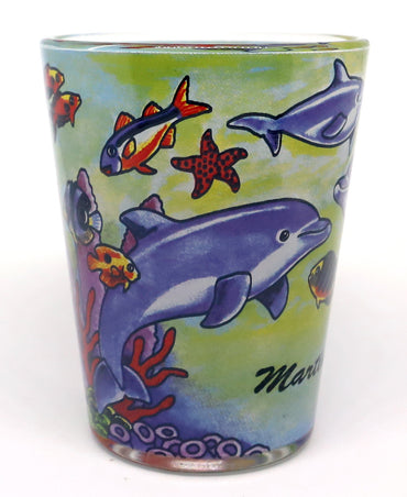 Martinique Dolphins In-and-Out Shot Glass
