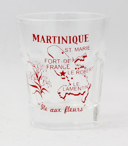 Martinique Vintage Map Outline Shot Glass