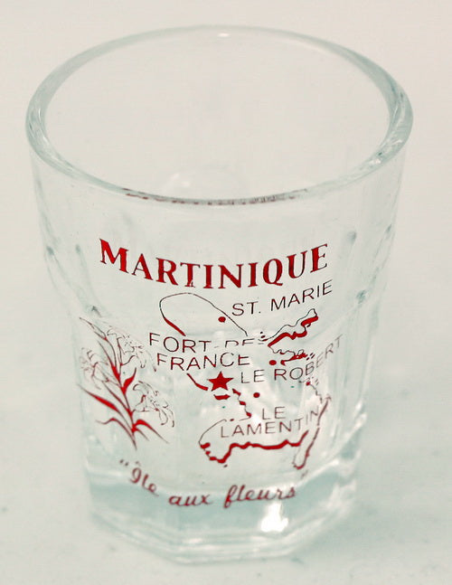 Martinique Vintage Map Outline Shot Glass