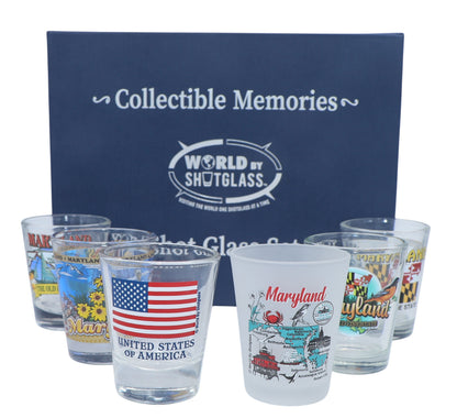 Maryland United States USA Souvenir Boxed Shot Glass Set (Set of 6)