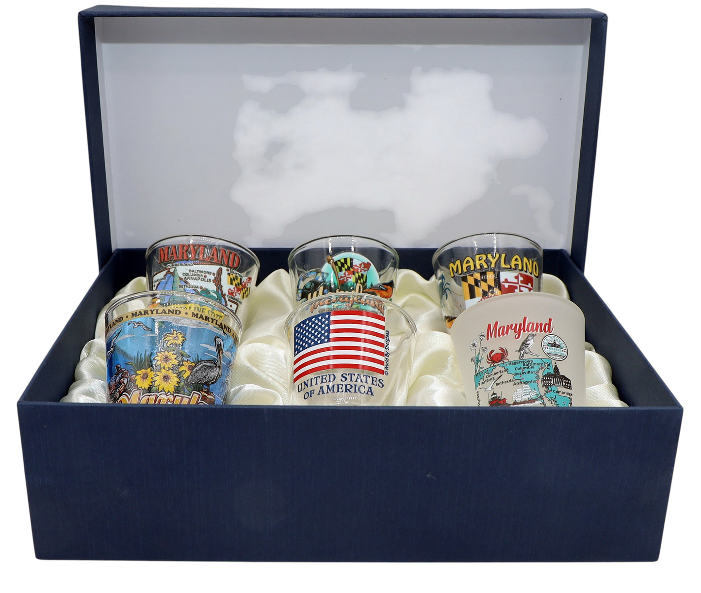 Maryland United States USA Souvenir Boxed Shot Glass Set (Set of 6)
