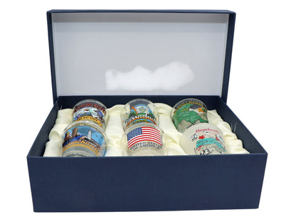 Massachusetts United States USA Souvenir Boxed Shot Glass Set (Set of 6)