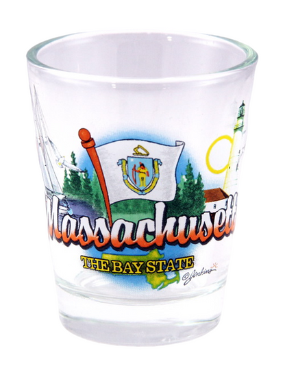 Massachusetts United States USA Souvenir Boxed Shot Glass Set (Set of 6)