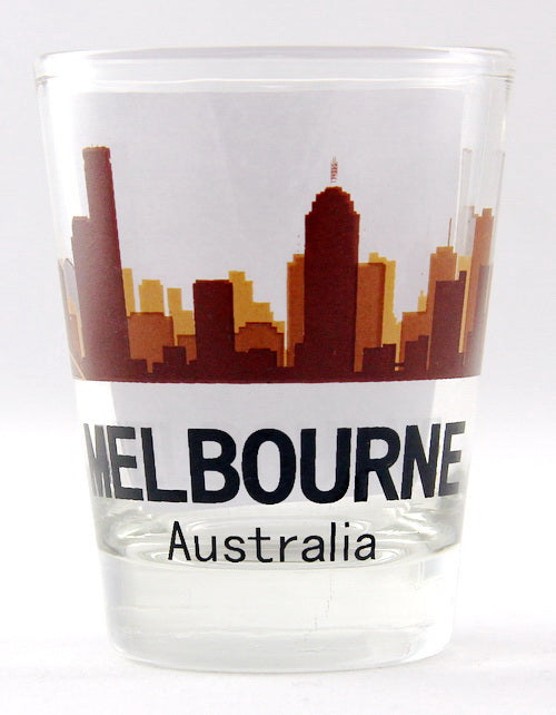 Melbourne Australia Sunset Skyline Shot Glass