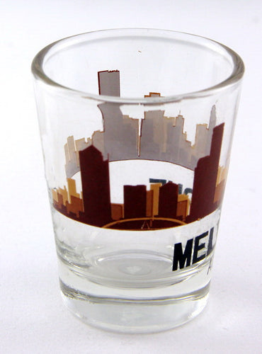 Melbourne Australia Sunset Skyline Shot Glass