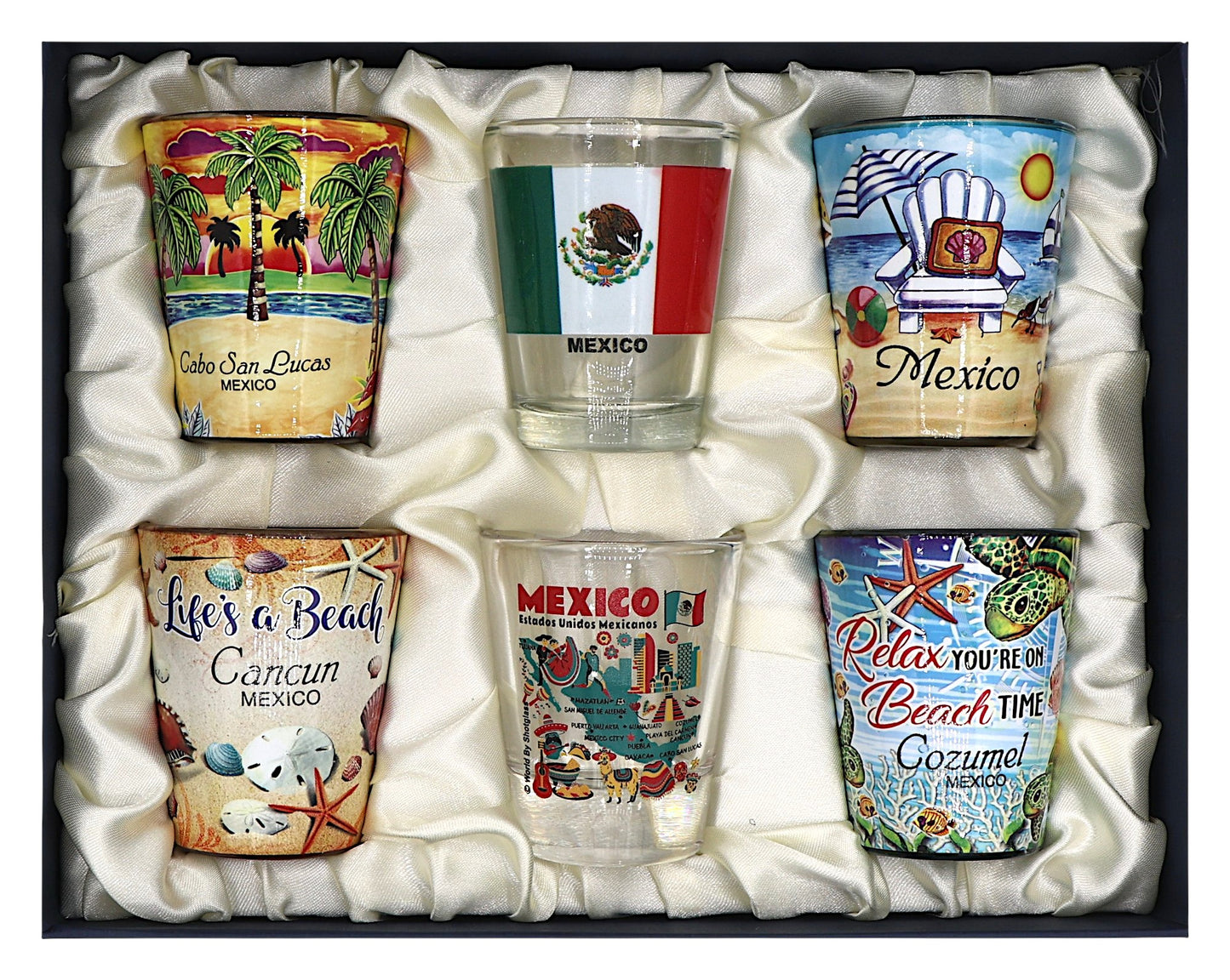 Mexico Souvenir Boxed Shot Glass Set (Set of 6)
