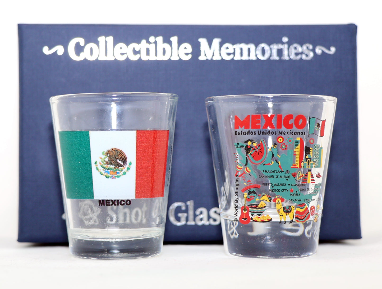 Mexico Souvenir Boxed Shot Glass Set (Set of 2)