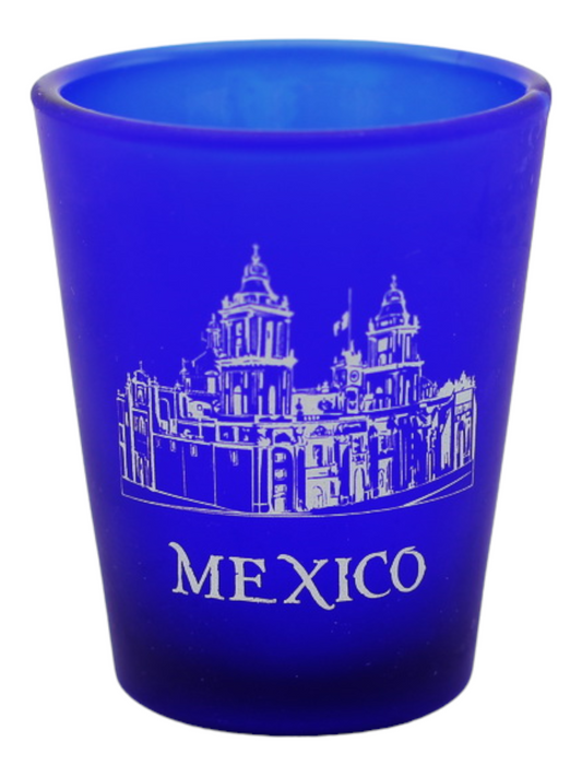 Mexico Cobalt Blue Frosted Shot Glass